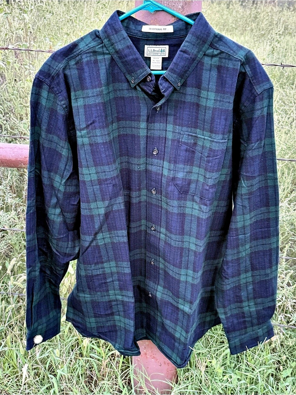 L.L.Bean Men's Scotch Plaid Flannel Shirt, Traditional Fit XL 100% cotton